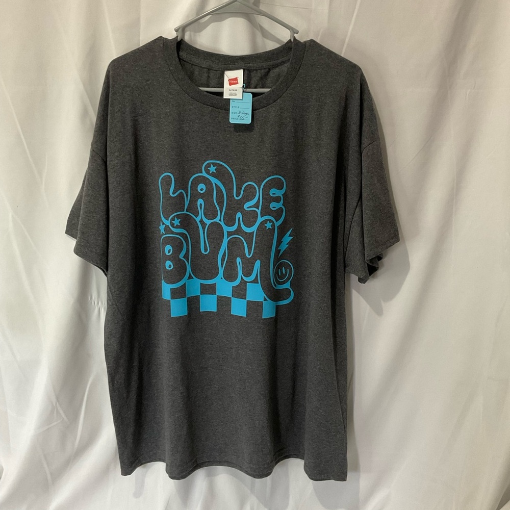 Lake Bum, Dark Gray Heather Short Sleeve Womens T-Shirt Size X-LARGE or Mens